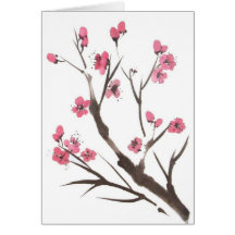 Carte de brin de fleur de prune