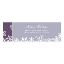 Carte de cadeau de bord de flocon de neige cartes de visite personnelles