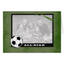 Carte de cadre de photo du football