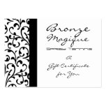 Carte de certificat-prime d'affaires de damassé cartes de visite professionnelles
