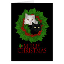 Carte de chats de Joyeux Noël