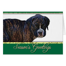 Carte de chien de boxeur de Bonnes Fêtes
