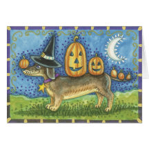 Carte de chien de Halloween