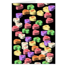 Carte de coeurs de sucrerie