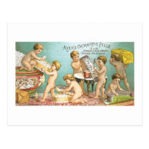 Carte de collection cathartique de bébés de pilule carte postale