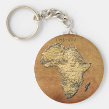 Carte de collection de parchemin de l'AFRIQUE Porte-clef