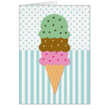 Carte de cornet de crème glacée