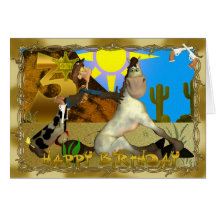 Carte de cowboy de joyeux anniversaire