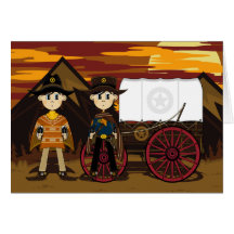 Carte de cowboy et de chariot de mandrin