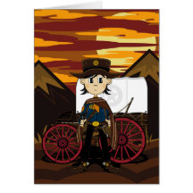 Carte de cowboy et de chariot de mandrin
