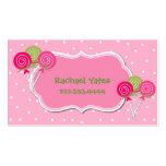 Carte de date rose et verte de jeu de Lollypops Carte De Visite