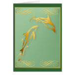 Carte de deux dauphins d'or