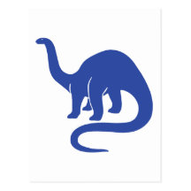 Carte de dinosaure - bleu carte postale