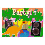 Carte de dinosaure de joyeux anniversaire de parti