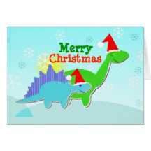 Carte de dinosaures de Joyeux Noël