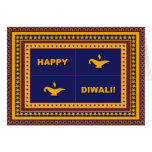Carte de Diwali de lampes et d'étoiles