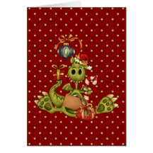 Carte de dragon de Noël