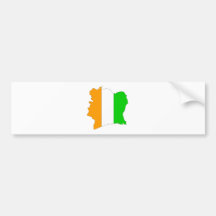 Carte de drapeau de Cote Divoire normale Autocollants Pour Voiture