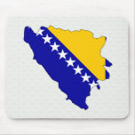 Carte de drapeau de la Bosnie-Herzégovine normale Tapis De Souris