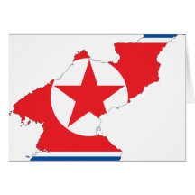 Carte de drapeau de la Corée du Nord