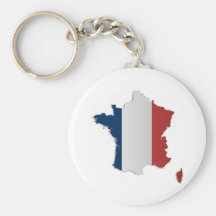 Carte de drapeau de la France Porte-clés