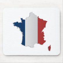 Carte de drapeau de la France Tapis De Souris