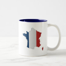 Carte de drapeau de la France Tasse À Café