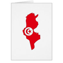 Carte de drapeau de la Tunisie