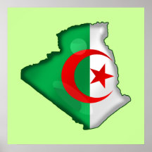 Carte de drapeau de l'Algérie pour des Algériens d Affiche