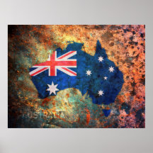 Carte de drapeau de l'Australie Posters