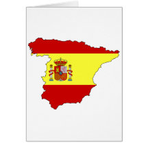Carte de drapeau de l'Espagne