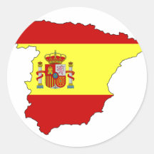 Carte de drapeau de l'Espagne Autocollant