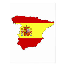 Carte de drapeau de l'Espagne Cartes Postales