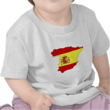 Carte de drapeau de l'Espagne T-shirt