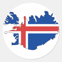Carte de drapeau de l'Islande Adhésif