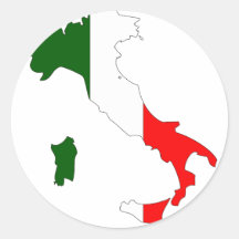 Carte de drapeau de l'Italie Autocollant