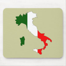 Carte de drapeau de l'Italie Tapis De Souris