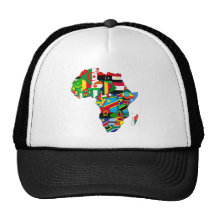 Carte de drapeau des drapeaux de l'Afrique - cadea Casquette De Camionneur