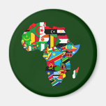 Carte de drapeau des drapeaux de l'Afrique - cadea Magnets