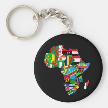 Carte de drapeau des drapeaux de l'Afrique - cadea Porte-clés