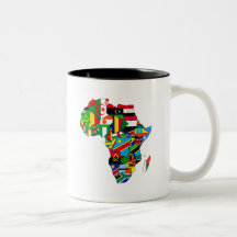 Carte de drapeau des drapeaux de l'Afrique - cadea Tasse
