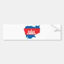 Carte de drapeau du Cambodge normale Adhésif Pour Voiture