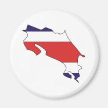 Carte de drapeau du Costa Rica normale Aimants
