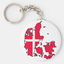 carte de drapeau du Danemark Porte-clés
