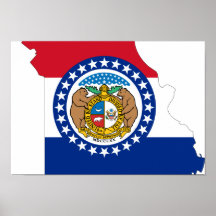 Carte de drapeau du Missouri Posters