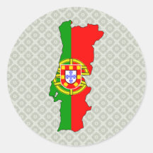 Carte de drapeau du Portugal normale Autocollants