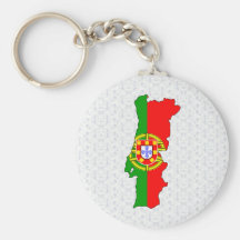 Carte de drapeau du Portugal normale Porte-clé