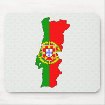 Carte de drapeau du Portugal normale Tapis De Souris