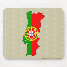 Carte de drapeau du Portugal normale Tapis De Souris