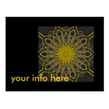 Carte de faire-part de frontière de fleur d'or cartes postales